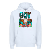 White Boy Mom Flowers Cow Premium Hoodie - CowCowDesign