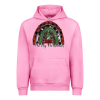 Fuchsia Pink Merry Christmas rainbow Urban Hoodie - CowhideDigitalArt