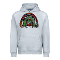 Heather Grey Merry Christmas rainbow Urban Hoodie - CowhideDigitalArt