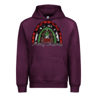 Mauve Wine Merry Christmas rainbow Urban Hoodie - CowhideDigitalArt