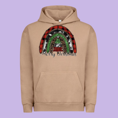 Merry Christmas Rainbow Urban Hoodie Designed By Cowhidedigitalart