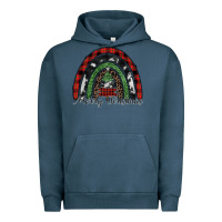 Pigment Midnight Navy Merry Christmas rainbow Urban Hoodie - CowhideDigitalArt