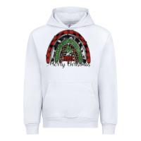 White Merry Christmas rainbow Urban Hoodie - CowhideDigitalArt