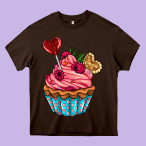 Valentines Day Cupcake Heavy Core Tee Designed By Adodesignshop