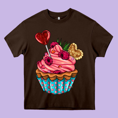 Valentines Day Cupcake Heavy Core Tee Designed By Adodesignshop