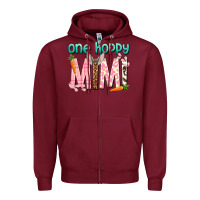 Burgundy One hoppy Mimi Easter Day Zipper Hoodie - HowdyJamesFarm