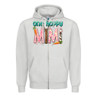 Dove Grey One hoppy Mimi Easter Day Zipper Hoodie - HowdyJamesFarm