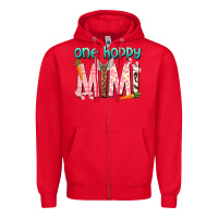 Red One hoppy Mimi Easter Day Zipper Hoodie - HowdyJamesFarm