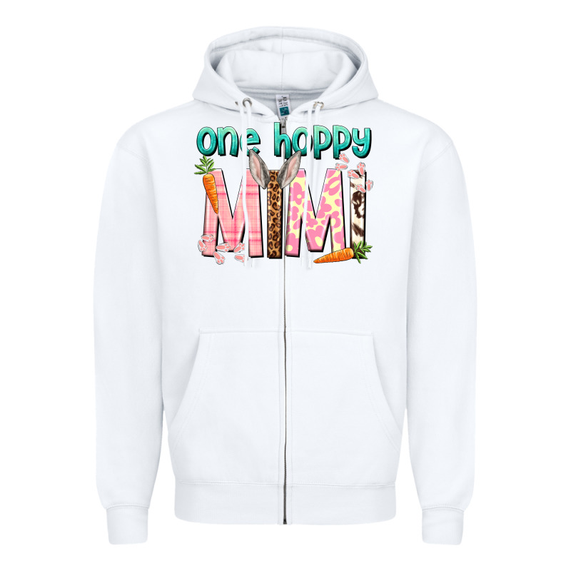 One Hoppy Mimi Easter Day Zipper Hoodie by HowdyJamesFarm | Teevron