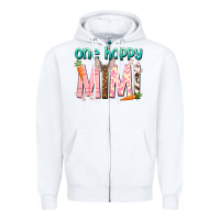 White One hoppy Mimi Easter Day Zipper Hoodie - HowdyJamesFarm