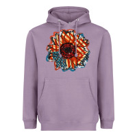 Lavender American Flag sunflower 4th of july Heavyweight Hoodie - FaDigitalArtStudio