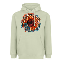 Matcha American Flag sunflower 4th of july Heavyweight Hoodie - FaDigitalArtStudio
