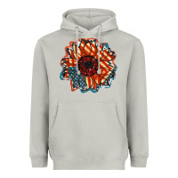Moon Dust American Flag sunflower 4th of july Heavyweight Hoodie - FaDigitalArtStudio