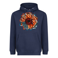 Navy American Flag sunflower 4th of july Heavyweight Hoodie - FaDigitalArtStudio