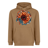Toasted Coconut American Flag sunflower 4th of july Heavyweight Hoodie - FaDigitalArtStudio