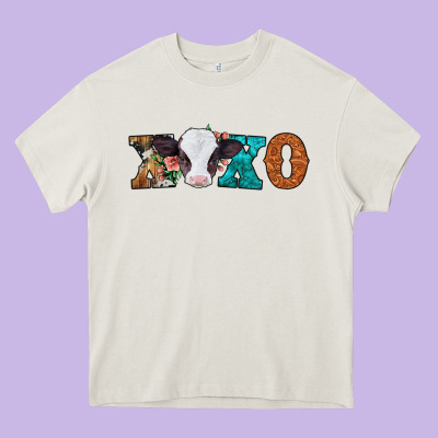 Xoxo Valentines Day Baby Cow Heavy Core Tee Designed By Jasminsmagicworld