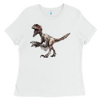 White Deinonychus Ladies Tee - LillyAllenDesigns