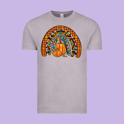 Fall Pumpkin Rainbow Vintage Tee Designed By Jahusdesignshop