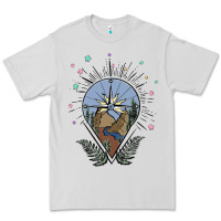 Dove Grey compass with mountain Premium Tee - MaliasSmallBusiness