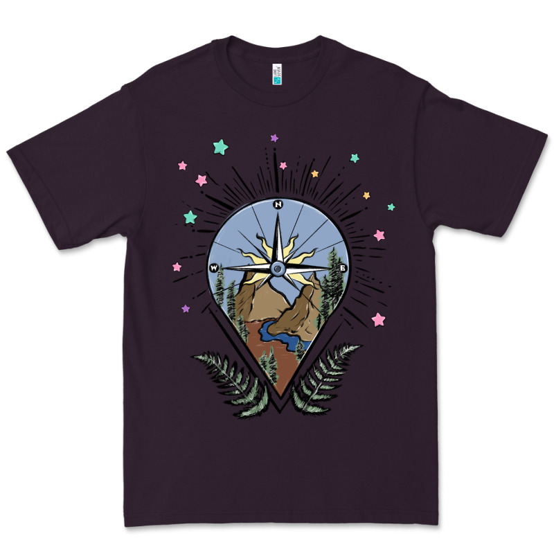 Compass With Mountain Premium Tee by MaliasSmallBusiness | Teevron