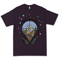 Plum compass with mountain Premium Tee - MaliasSmallBusiness