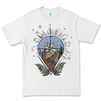 White compass with mountain Premium Tee - MaliasSmallBusiness