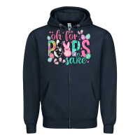 Navy Oh for peeps sake cowhide Easter Day Zipper Hoodie - HowdyJamesFarm