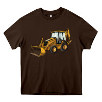Chocolate Brown Backhoe Loader Truck Heavy Core Tee - LillyAllenDesigns
