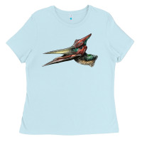 Baby Blue Pteranodon Face Ladies Tee - LillyAllenDesigns
