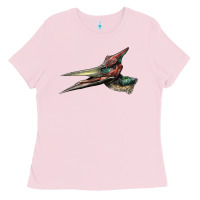 Bubblegum Pink Pteranodon Face Ladies Tee - LillyAllenDesigns