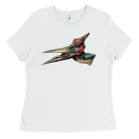 White Pteranodon Face Ladies Tee - LillyAllenDesigns