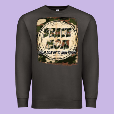 Brave Mom From Son Up To Son Down Mother's Day Premium Sweatshirt Designed By Fadigitalartstudio