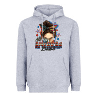 Heather Grey american babe messy bun Heavyweight Hoodie - FaDigitalArtStudio