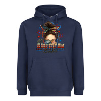 Navy american babe messy bun Heavyweight Hoodie - FaDigitalArtStudio