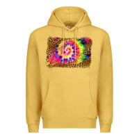 Antique Gold leopard, tie die backgraund Premium Hoodie - JahusDesignShop