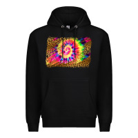 Black leopard, tie die backgraund Premium Hoodie - JahusDesignShop