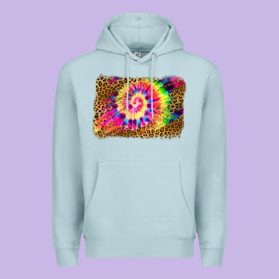 Leopard, Tie Die Backgraund Premium Hoodie Designed By Jahusdesignshop