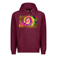Burgundy leopard, tie die backgraund Premium Hoodie - JahusDesignShop