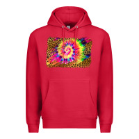 Cardinal leopard, tie die backgraund Premium Hoodie - JahusDesignShop