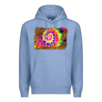 Colony Blue leopard, tie die backgraund Premium Hoodie - JahusDesignShop