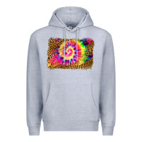 Heather Grey leopard, tie die backgraund Premium Hoodie - JahusDesignShop