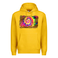 Lemon leopard, tie die backgraund Premium Hoodie - JahusDesignShop
