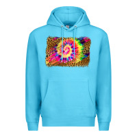 Ocean Blue leopard, tie die backgraund Premium Hoodie - JahusDesignShop