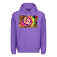 Purple leopard, tie die backgraund Premium Hoodie - JahusDesignShop
