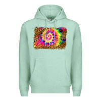 Seafoam leopard, tie die backgraund Premium Hoodie - JahusDesignShop