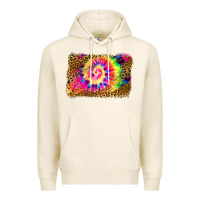 Tofu leopard, tie die backgraund Premium Hoodie - JahusDesignShop