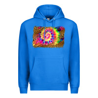 True Royal leopard, tie die backgraund Premium Hoodie - JahusDesignShop