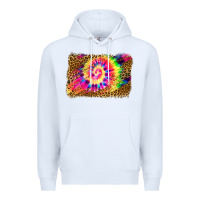 White leopard, tie die backgraund Premium Hoodie - JahusDesignShop