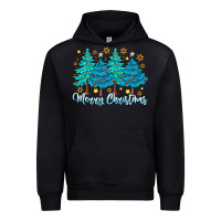 Black Merry Christmas Urban Hoodie - CowhideDigitalArt
