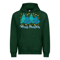 Forest Green Merry Christmas Urban Hoodie - CowhideDigitalArt